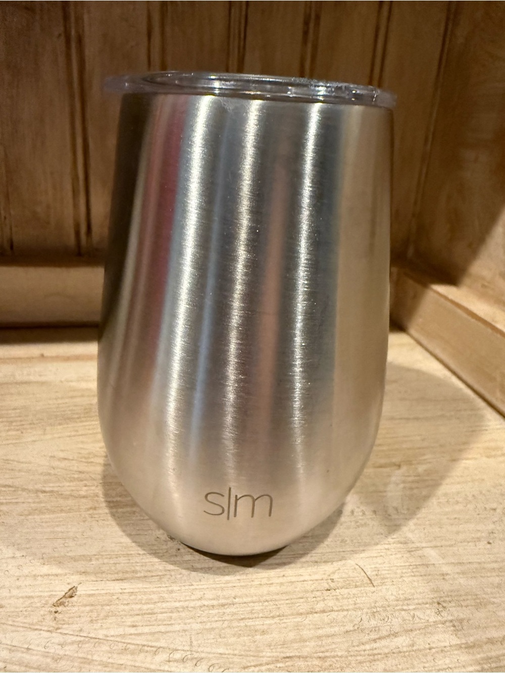 Simple Modern wine tumbler - Brushed Silver